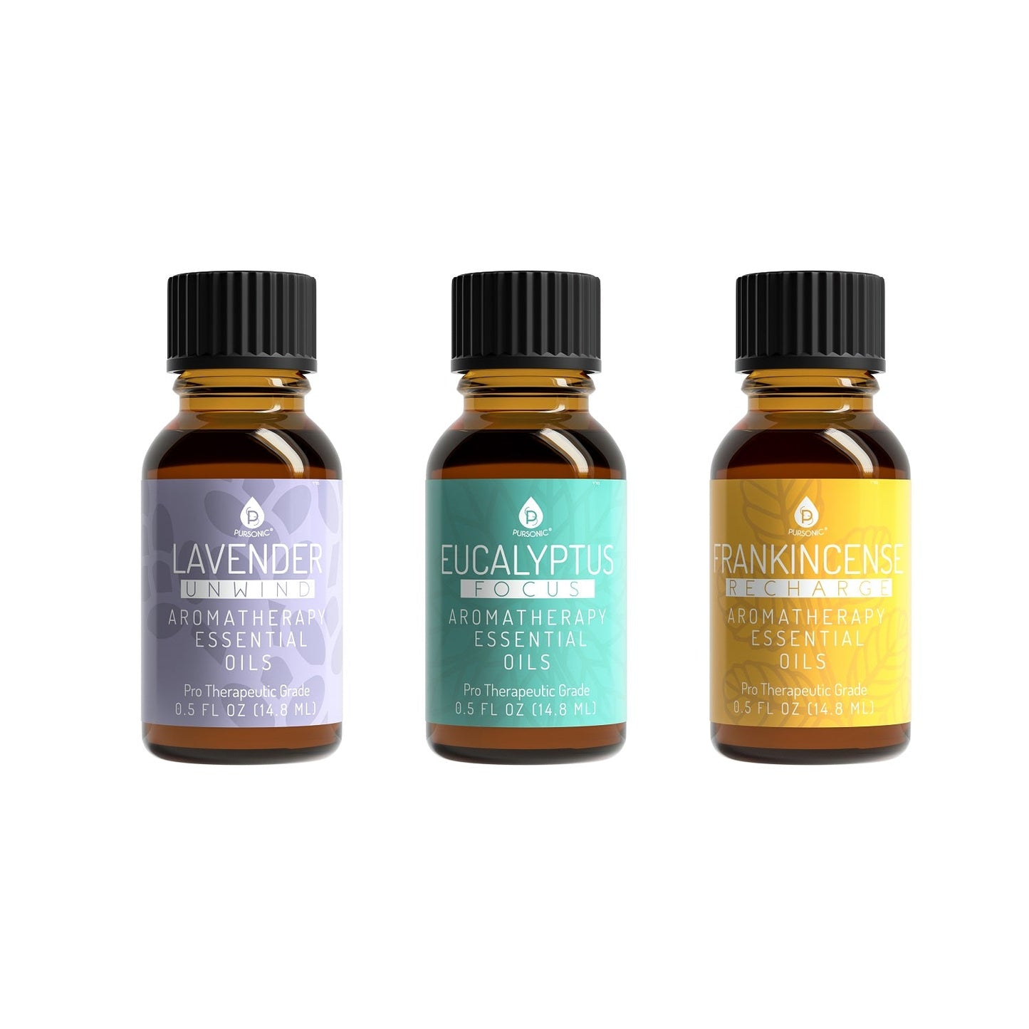 Pursonic Aromatherapy Diffuser Set- 300ml, Top 3 Oils, 2 Mist & 7 Light Settings - Couch Potato