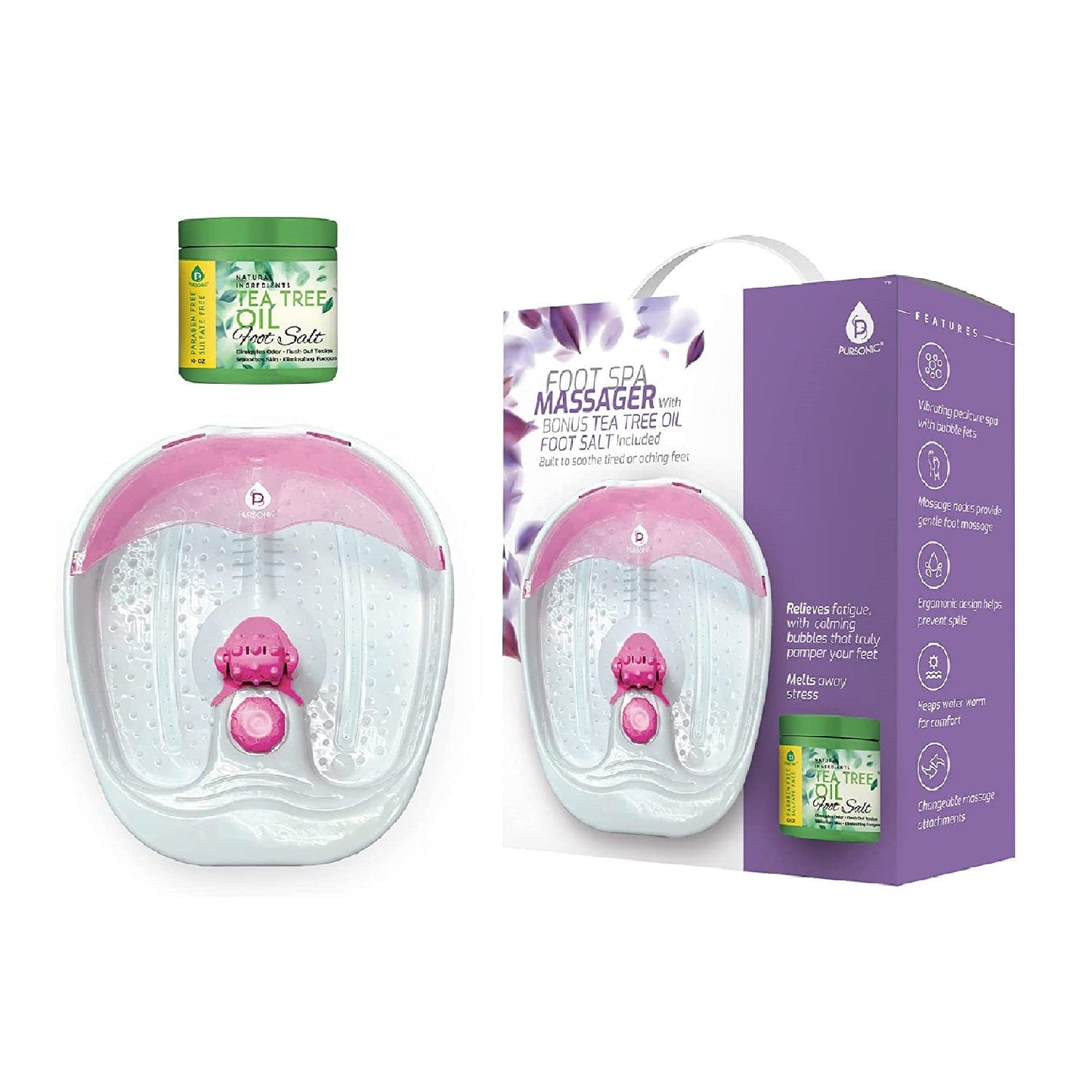 Foot Spa Massager with Tea Tree Oil Foot Salt Scrub (Warming Function) - Couch Potato