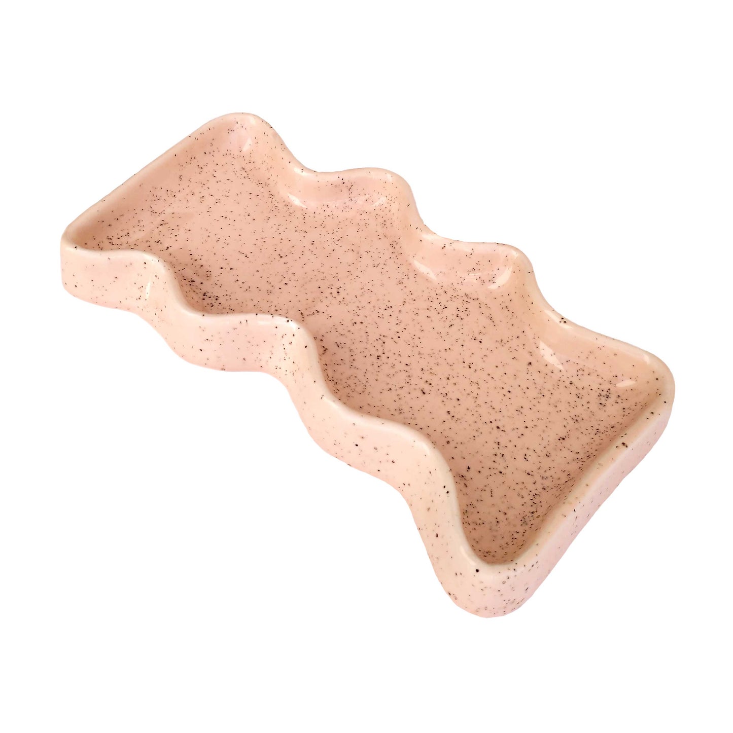 Ceramic Wave Trays - Speckled Peach - Rectangle - Couch Potato