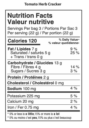 Tomato Herb Sweet Potato Crackers, 6 x 66g - Pack - Couch Potato