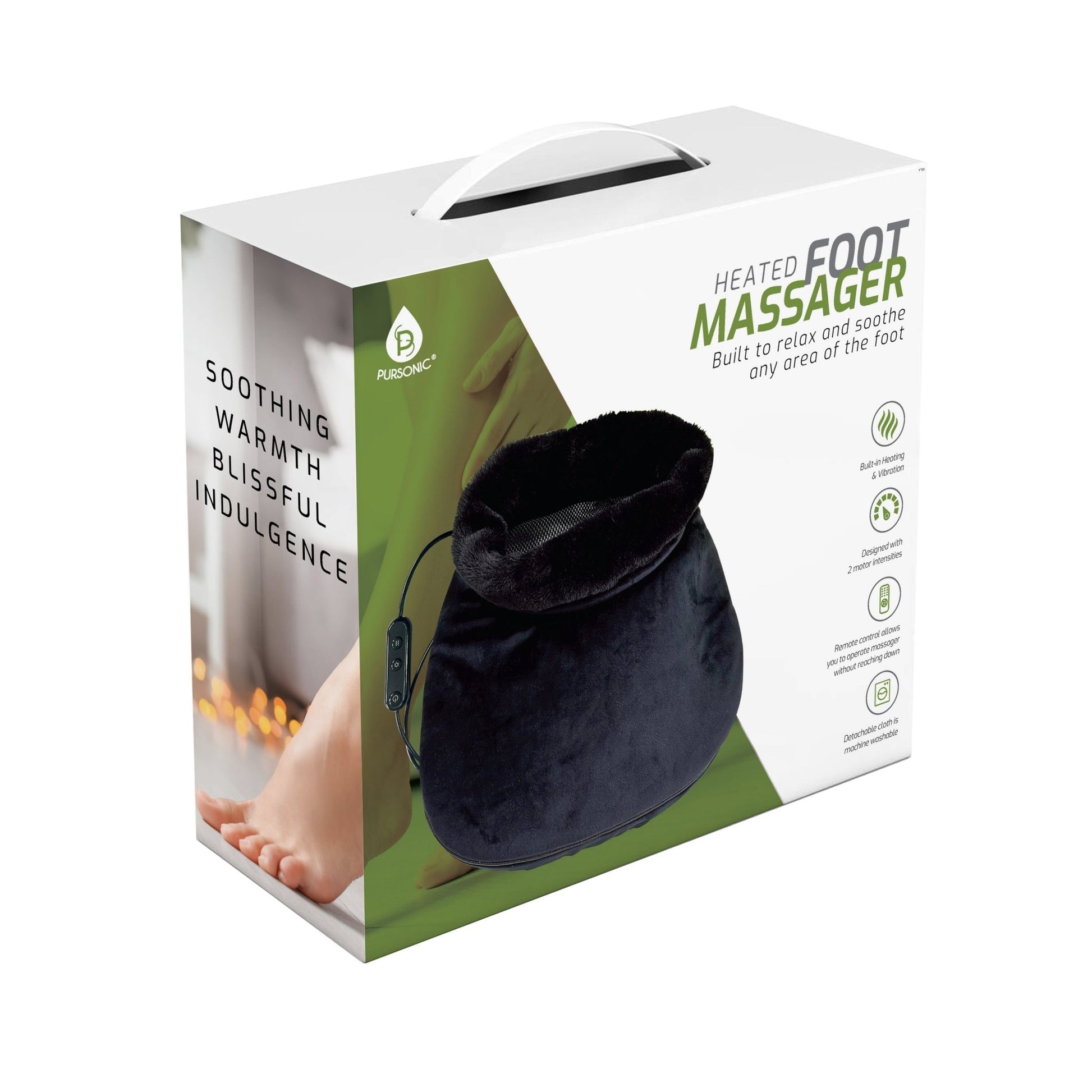 Heated Foot Massager with Remote Control, Folding Design, and Dual Motor Intensities - Couch Potato