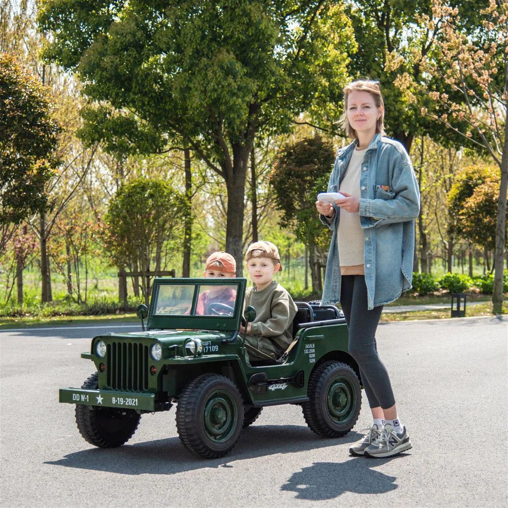 24V Army Truck 3 Seater DELUXE Kids Ride On Car with Remote Control - Couch Potato