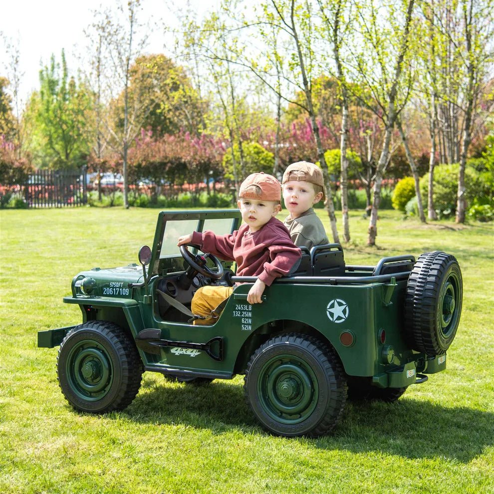 24V Army Truck 3 Seater DELUXE Kids Ride On Car with Remote Control - Couch Potato