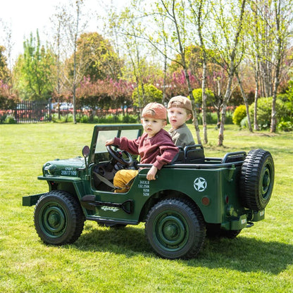 24V Army Truck 3 Seater DELUXE Kids Ride On Car with Remote Control - Couch Potato