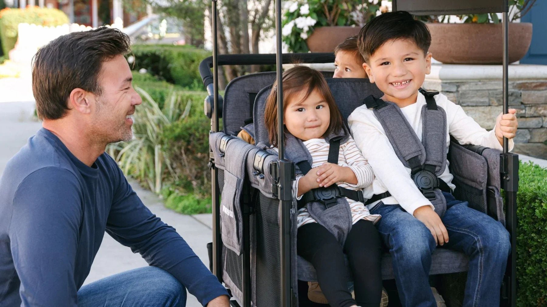 Wonderfold W4 Elite Pro Quad Stroller Wagon - Couch Potato