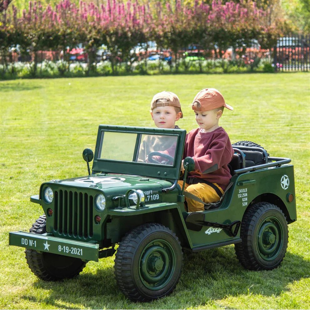 24V Army Truck 3 Seater DELUXE Kids Ride On Car with Remote Control - Couch Potato