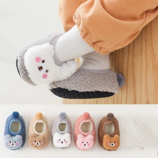 Baby 3D Cartoon Bear Patched Pattern Non - Slip Warm Shoes - Couch Potato