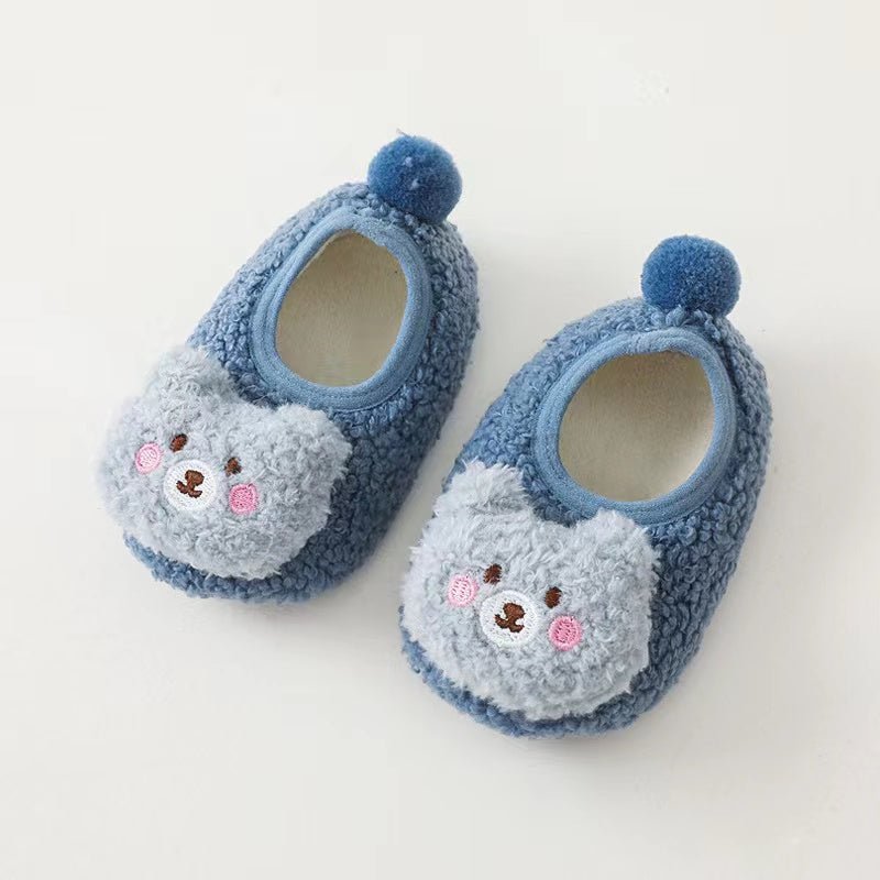 Baby 3D Cartoon Bear Patched Pattern Non - Slip Warm Shoes - Couch Potato