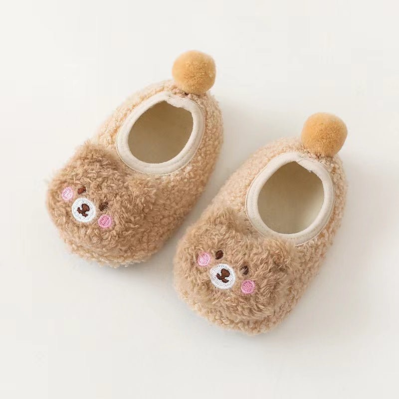Baby 3D Cartoon Bear Patched Pattern Non - Slip Warm Shoes - Couch Potato