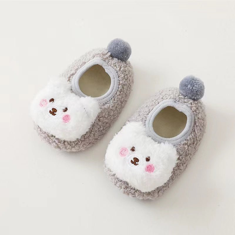 Baby 3D Cartoon Bear Patched Pattern Non - Slip Warm Shoes - Couch Potato