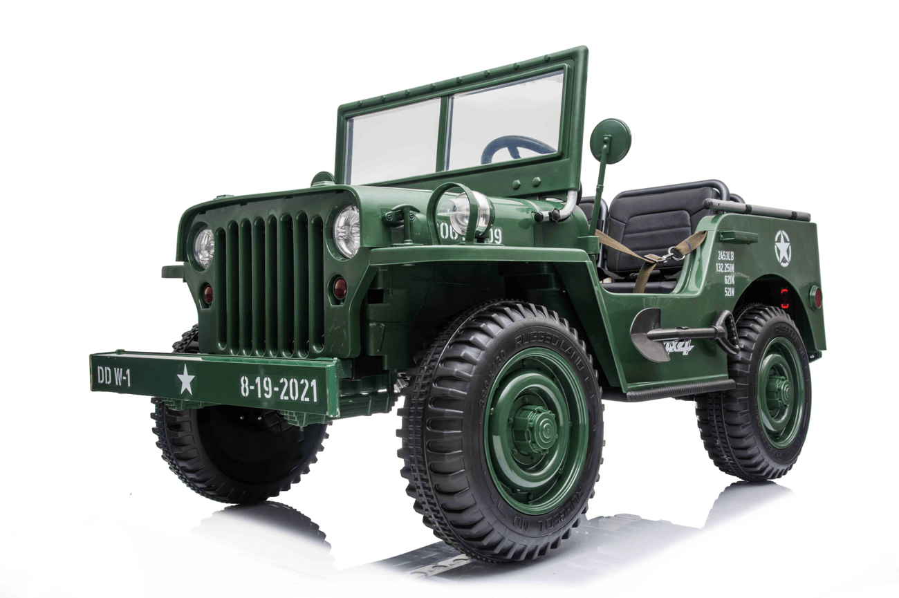 24V Army Truck 3 Seater DELUXE Kids Ride On Car with Remote Control - Couch Potato