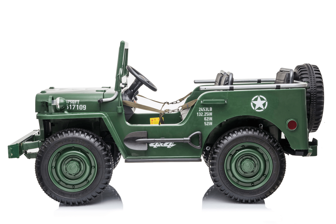24V Army Truck 3 Seater DELUXE Kids Ride On Car with Remote Control - Couch Potato