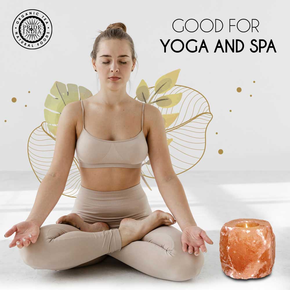 Himalayan Pink Salt Tea Light Holder by Pride of India – Salt Candle Holder – Room Décor Item – Great for Creating an Ambiance – Ideal for Home & Spa Uses – Natural Shape - Couch Potato