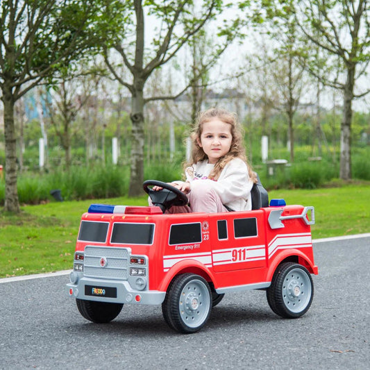 2026 Fire Truck 12V DELUXE Kids Ride On Car with Remote Control - Couch Potato