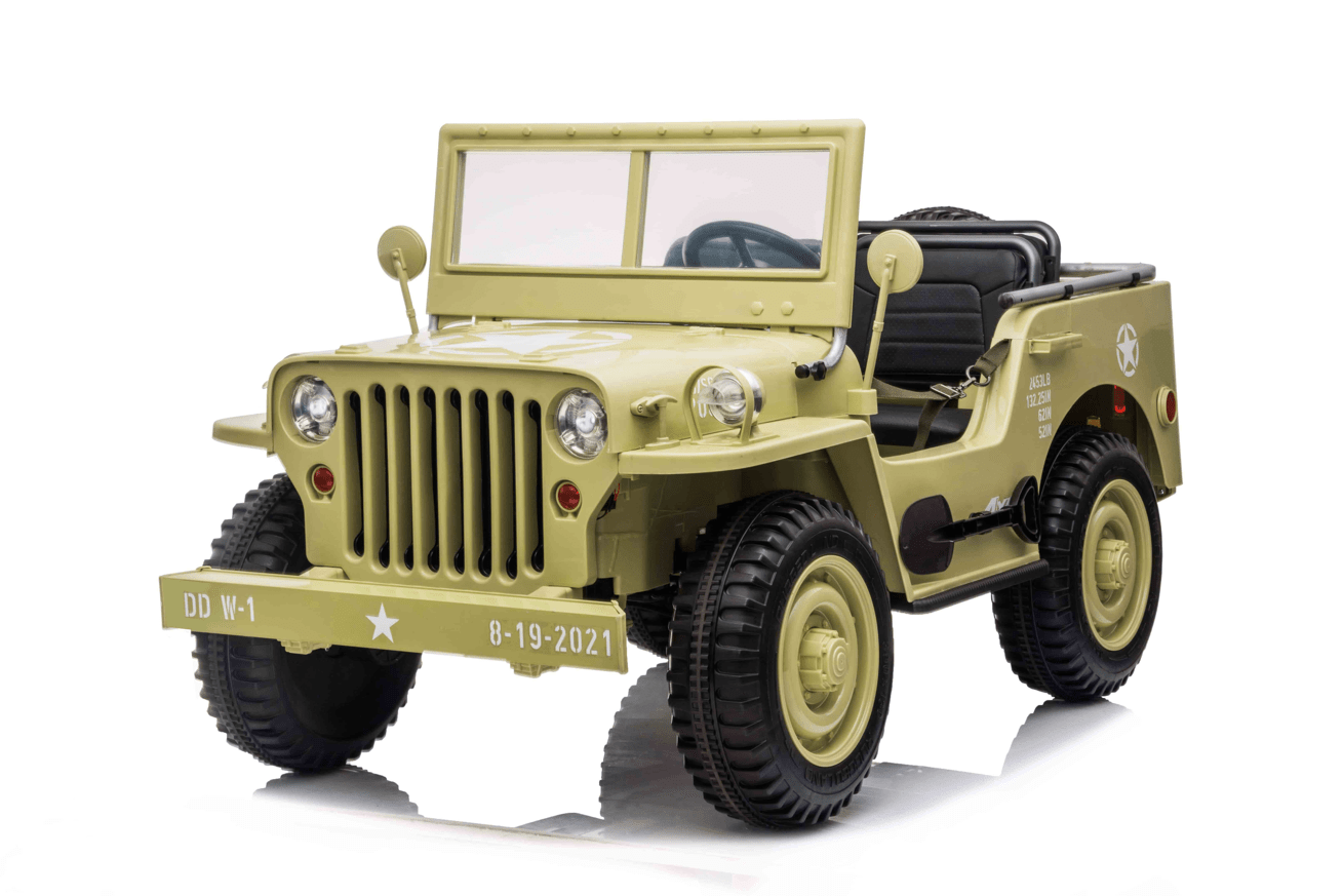 24V Army Truck 3 Seater DELUXE Kids Ride On Car with Remote Control - Couch Potato