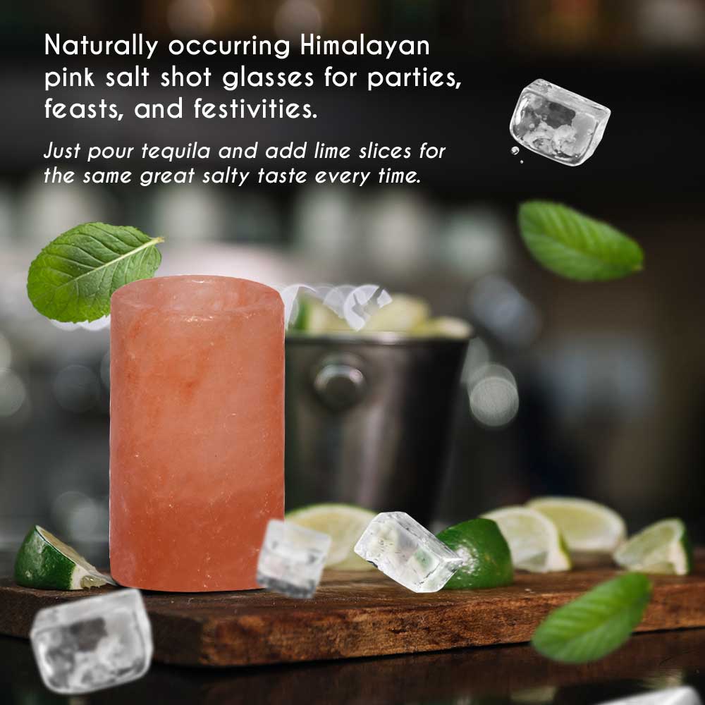 Himalayan Pink Salt Shot Glass by Pride of India – Tequila Holder – Premium Quality/Handcrafted – 100% Food Grade – Good for Parties & Gatherings – Easy to Use – Thermal Retention Capacity - Couch Potato