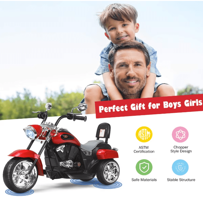 CHOPPER STYLE ELECTRIC RIDE ON TRIKE Ages 1 - 4 - Couch Potato