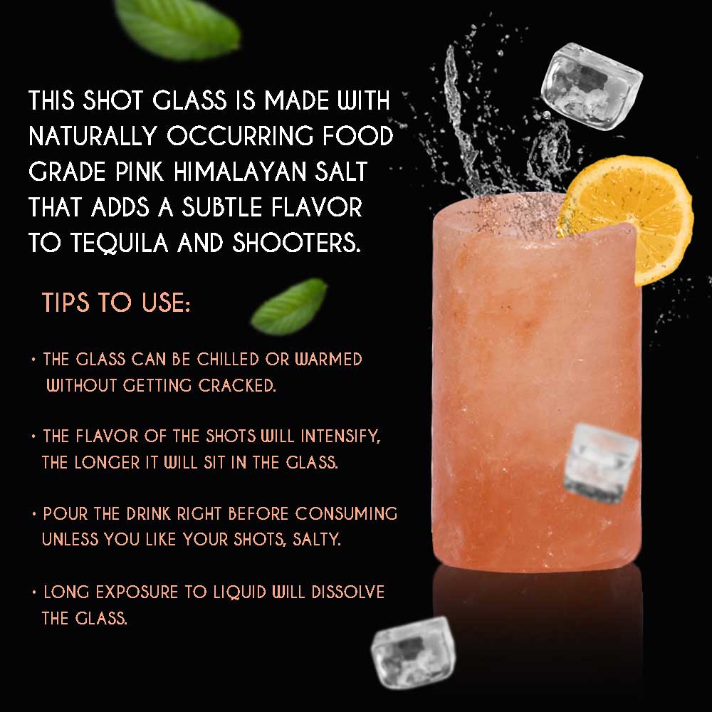 Himalayan Pink Salt Shot Glass by Pride of India – Tequila Holder – Premium Quality/Handcrafted – 100% Food Grade – Good for Parties & Gatherings – Easy to Use – Thermal Retention Capacity - Couch Potato