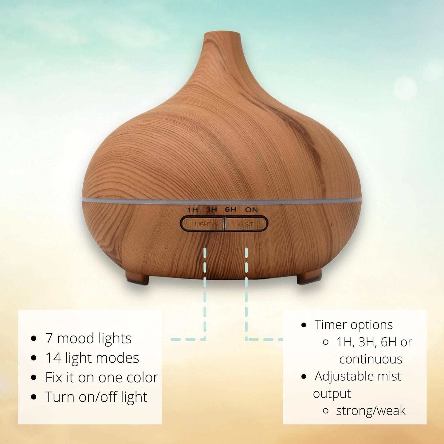 Bamboo Teardrop Ultrasonic Oil Diffuser - Couch Potato