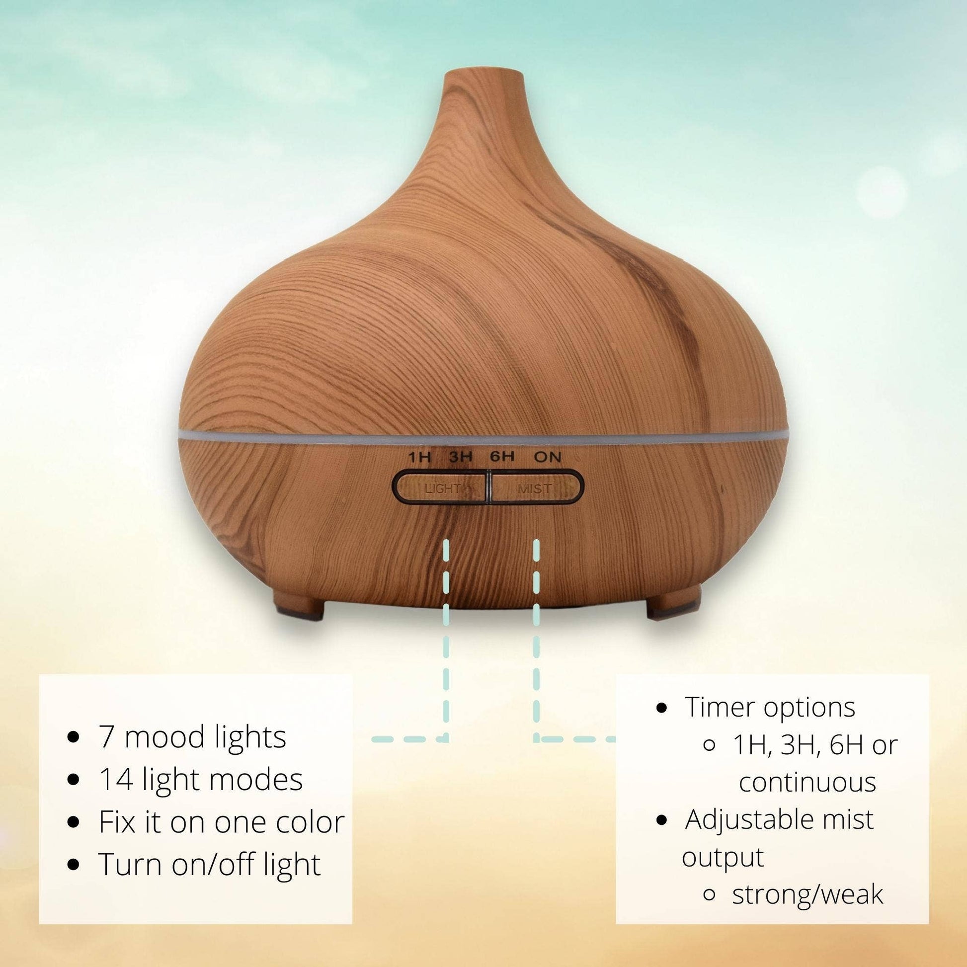 Bamboo Teardrop Ultrasonic Oil Diffuser - Couch Potato