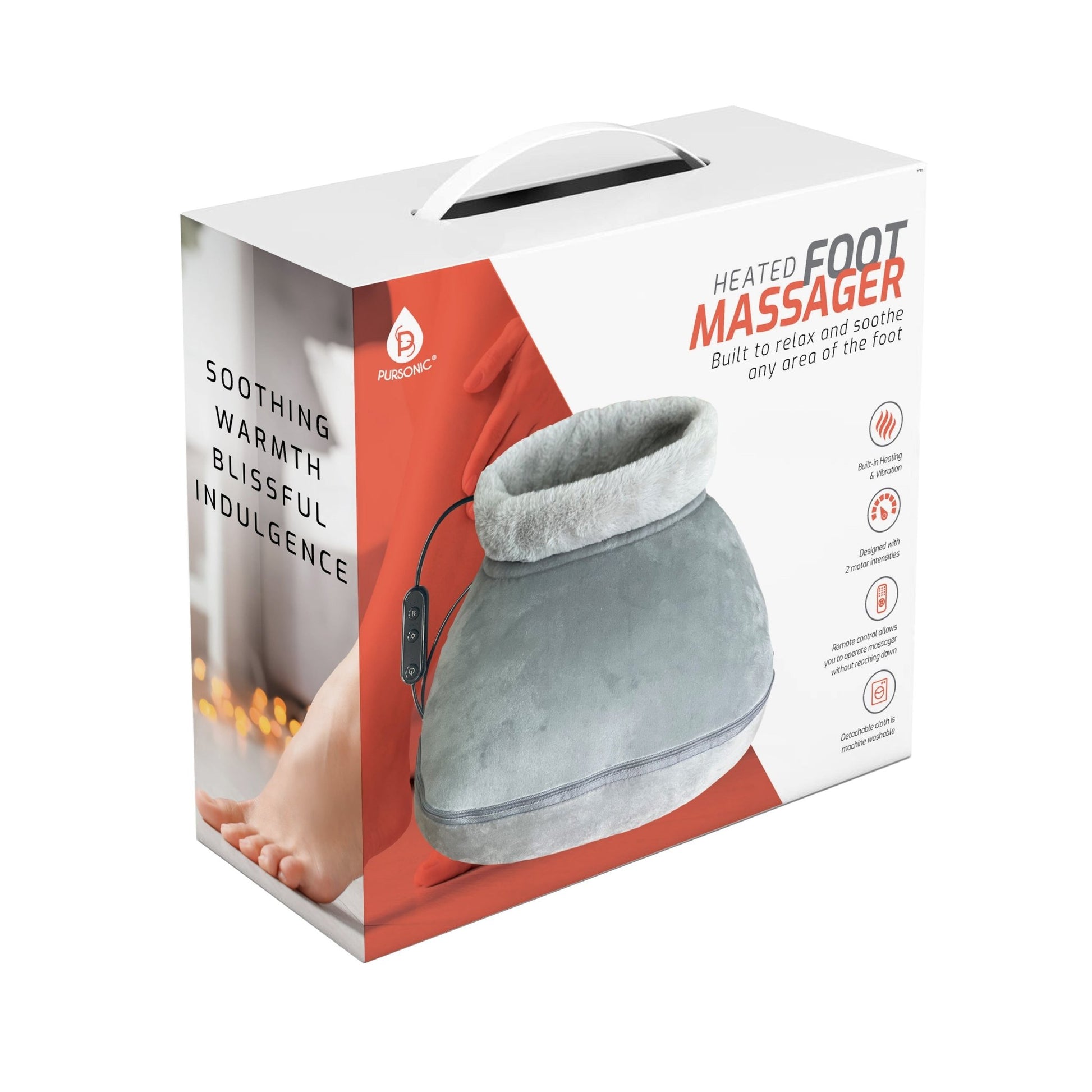 Heated Foot Massager with Remote Control, Folding Design, and Dual Motor Intensities - Couch Potato