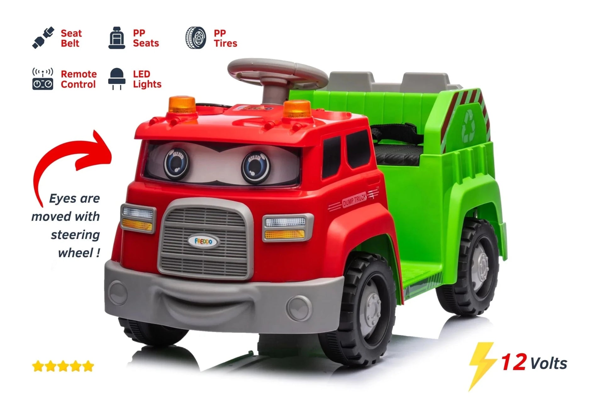 12V Dump Truck Kids Ride On Car with Remote Control - Couch Potato