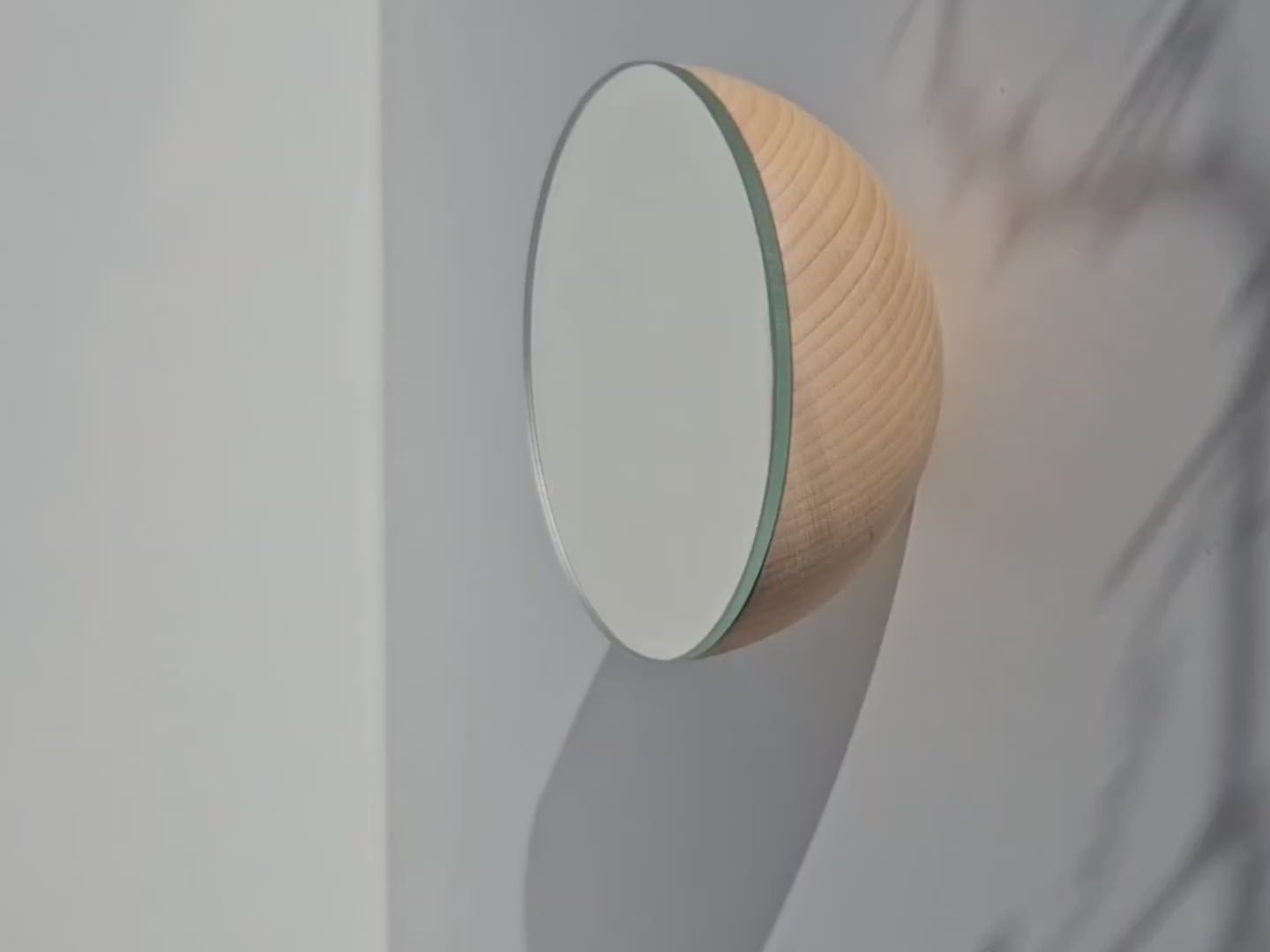 Round Beech Wood Wall Mounted Mirror Coat Hook - Couch Potato