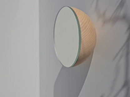 Round Beech Wood Wall Mounted Mirror Coat Hook - Couch Potato