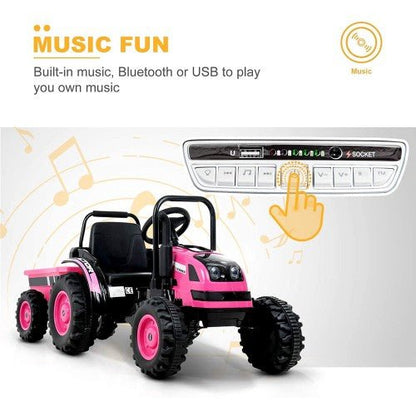 2026 6v Tractor Powered Ride - On Car Remote Control with Detachable Wagon - Couch Potato