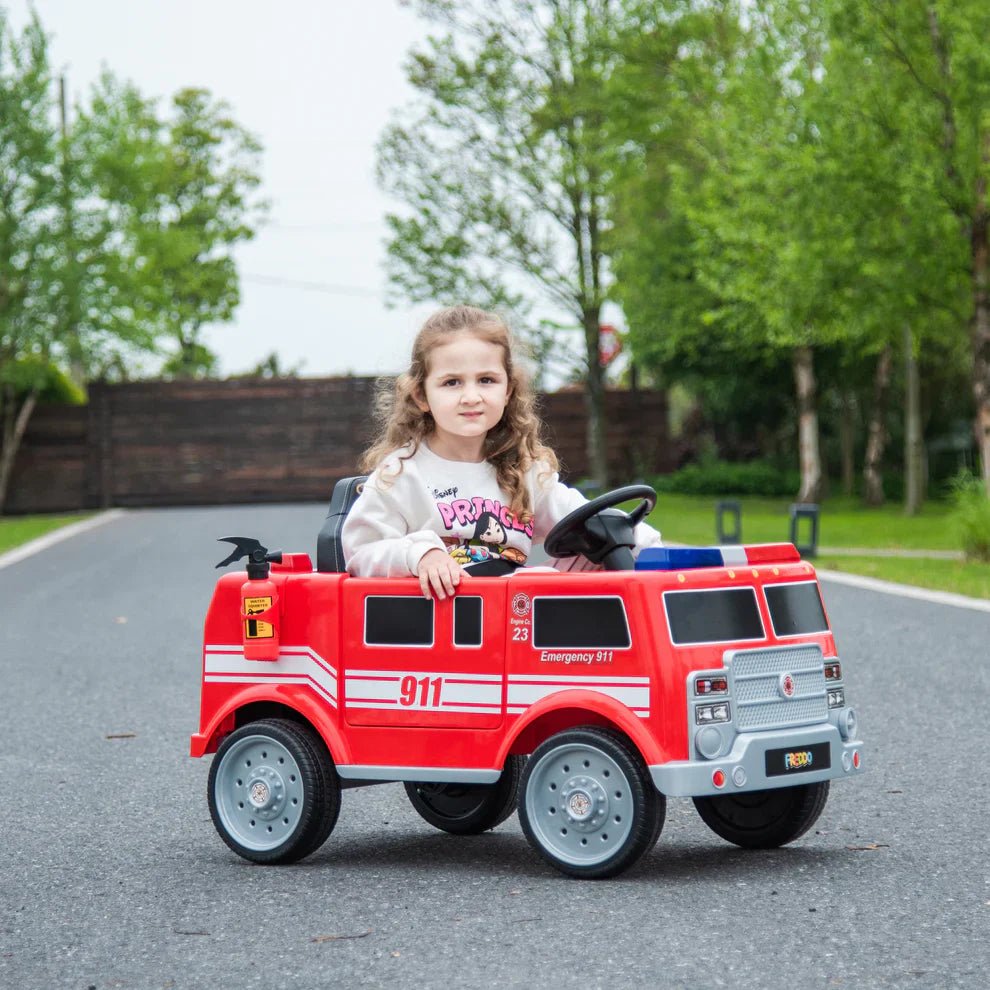 2026 Fire Truck 12V DELUXE Kids Ride On Car with Remote Control - Couch Potato