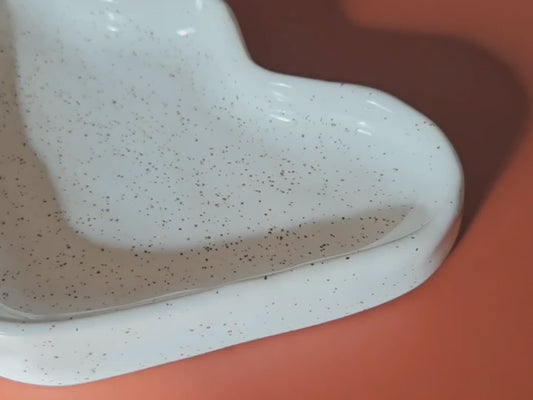 Ceramic Wave Trays - Speckled White - Rectangle - Couch Potato