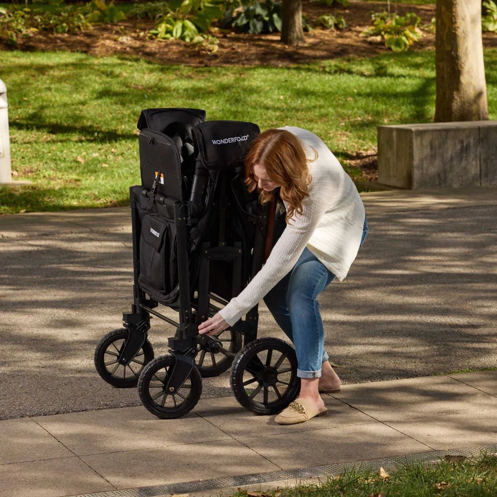 Wonderfold W4 Luxe Pro Quad Stroller Wagon - Couch Potato