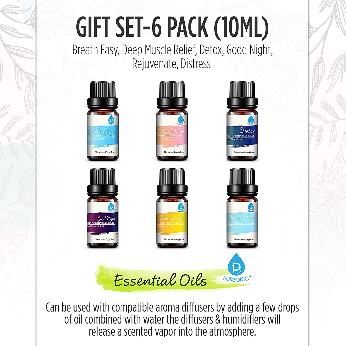6 Pack of 100% Pure Essential Aromatherapy Oils Blends - Couch Potato