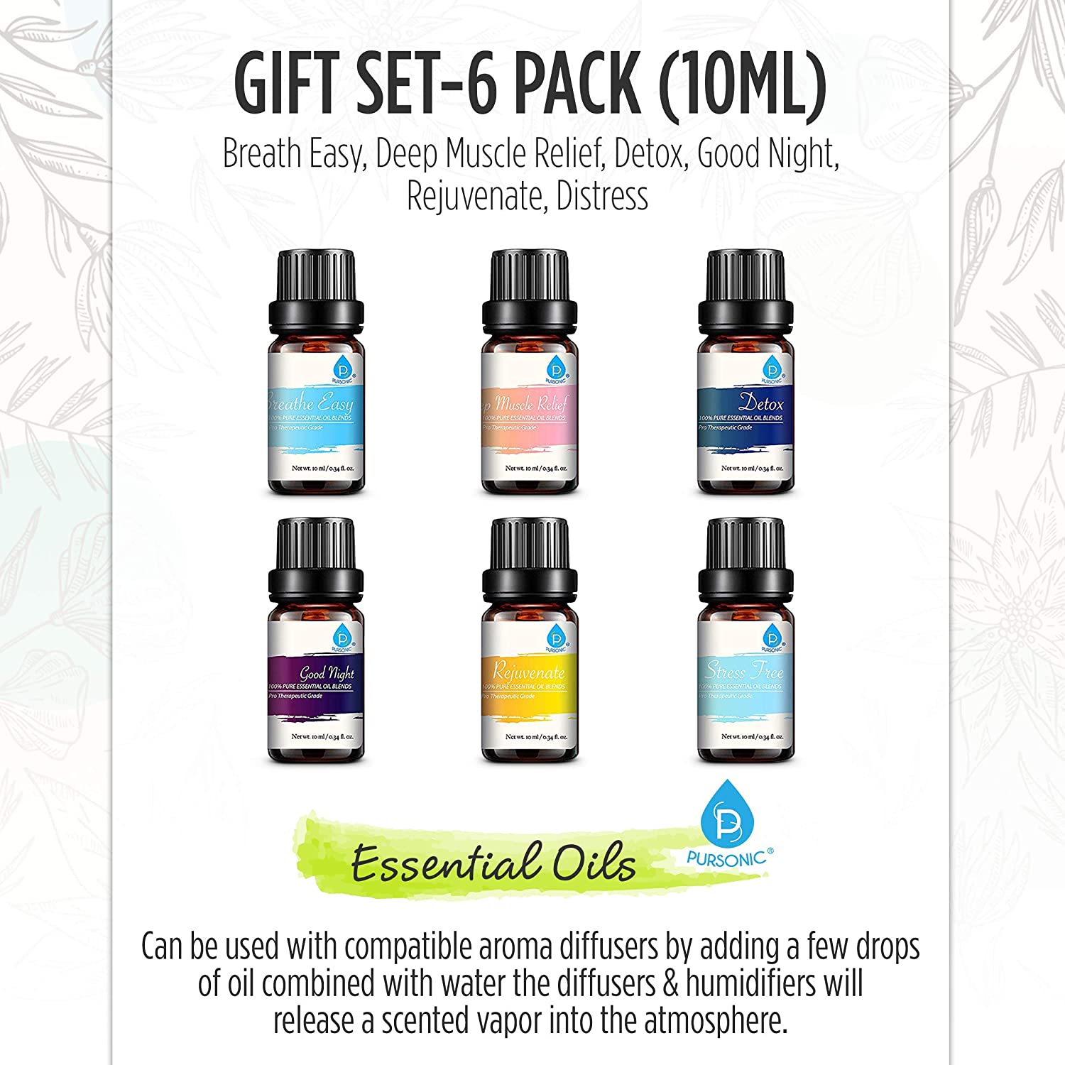 6 Pack of 100% Pure Essential Aromatherapy Oils Blends - Couch Potato