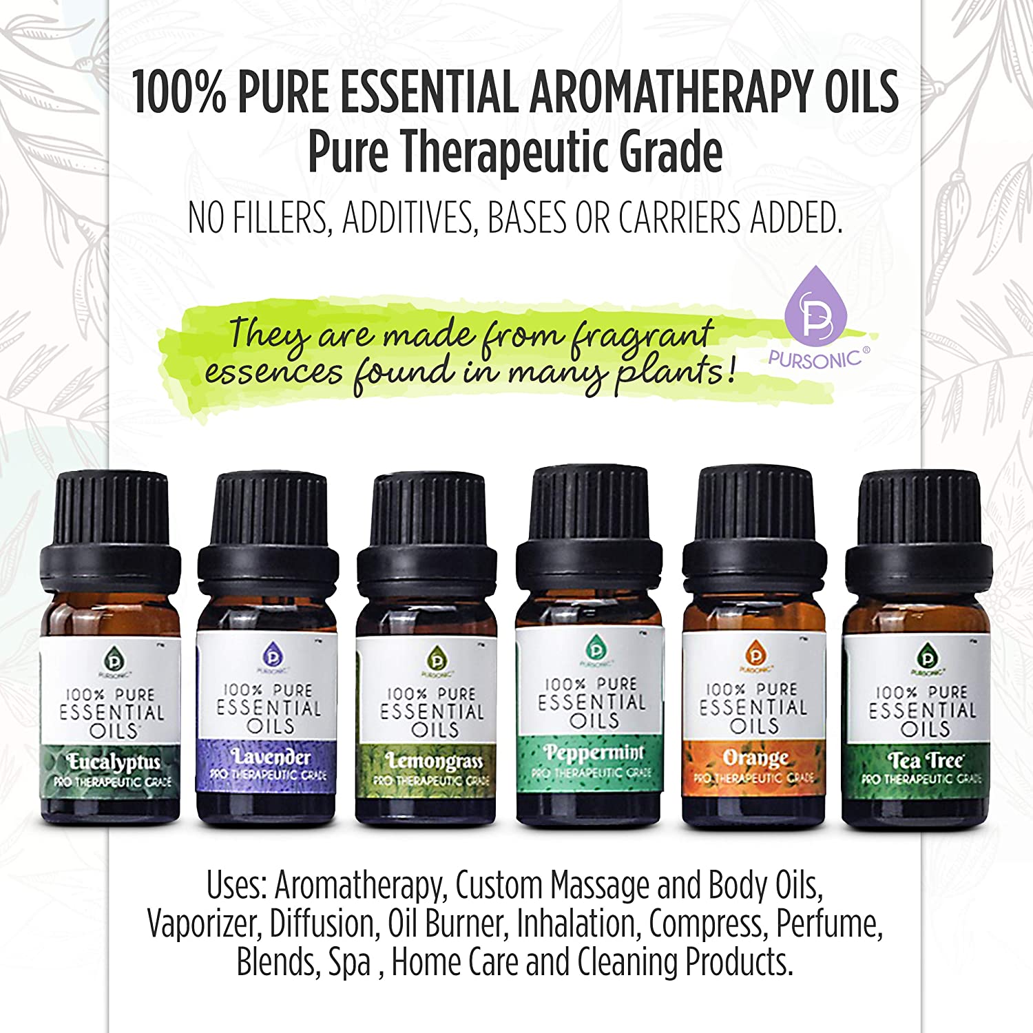 6 Pack of 100% Pure Essential Aromatherapy Oils - Couch Potato