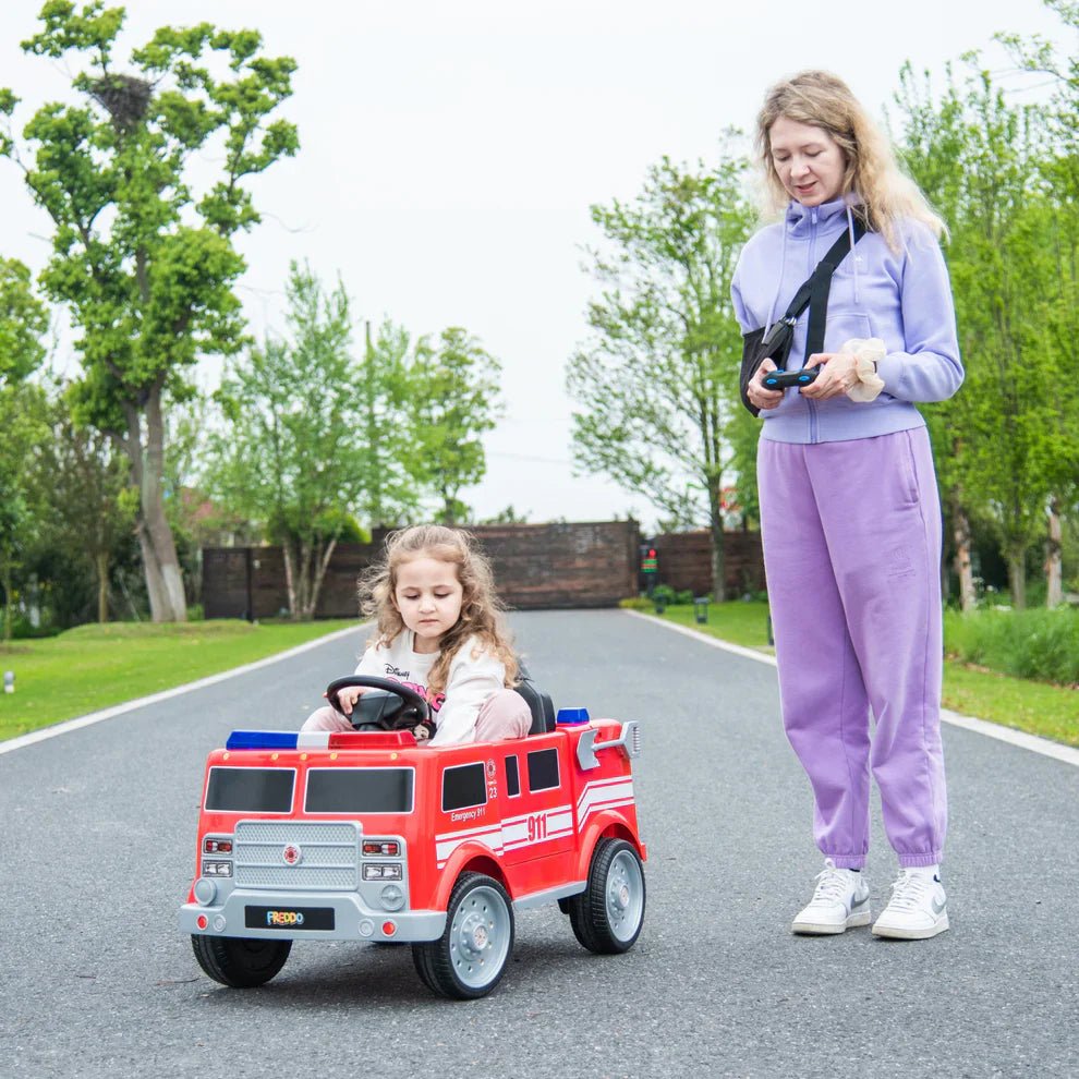 2026 Fire Truck 12V DELUXE Kids Ride On Car with Remote Control - Couch Potato