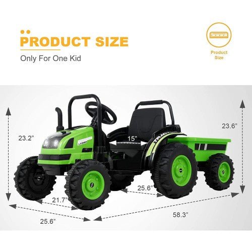 2026 6v Tractor Powered Ride - On Car Remote Control with Detachable Wagon - Couch Potato