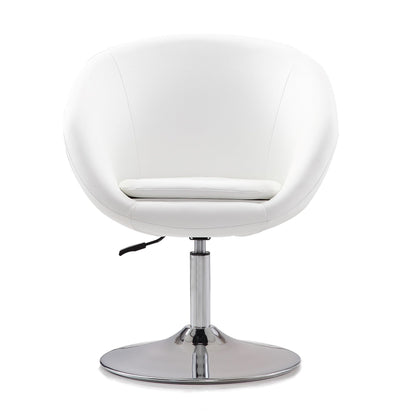 Chandra Swivel Adjustable Faux Leather Accent/Office Chair - White - Couch Potato