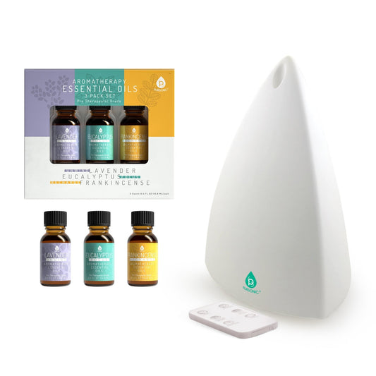 Pursonic Aromatherapy Diffuser & Essential Oil Set - Ultrasonic Top 3 Oils - Couch Potato