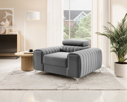 Laurence Modern Accent Chair - Light Grey - Couch Potato