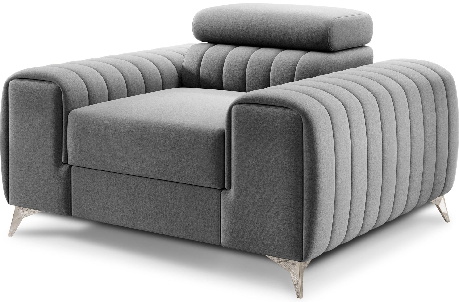 Laurence Modern Accent Chair - Light Grey - Couch Potato