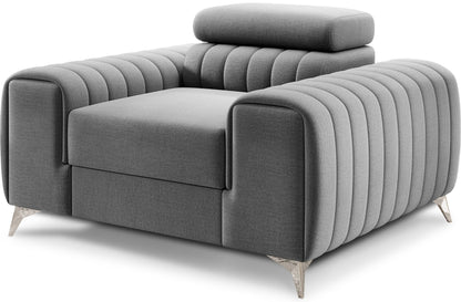 Laurence Modern Accent Chair - Light Grey - Couch Potato