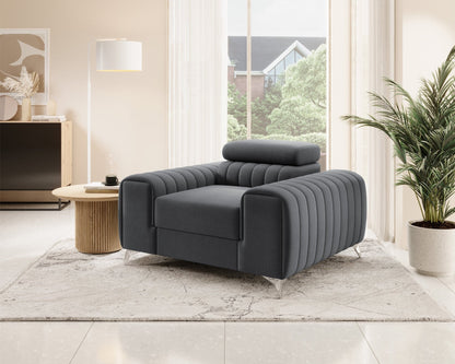 Laurence Modern Accent Chair - Dark Grey - Couch Potato