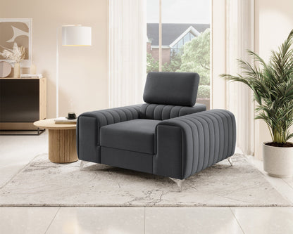 Laurence Modern Accent Chair - Dark Grey - Couch Potato