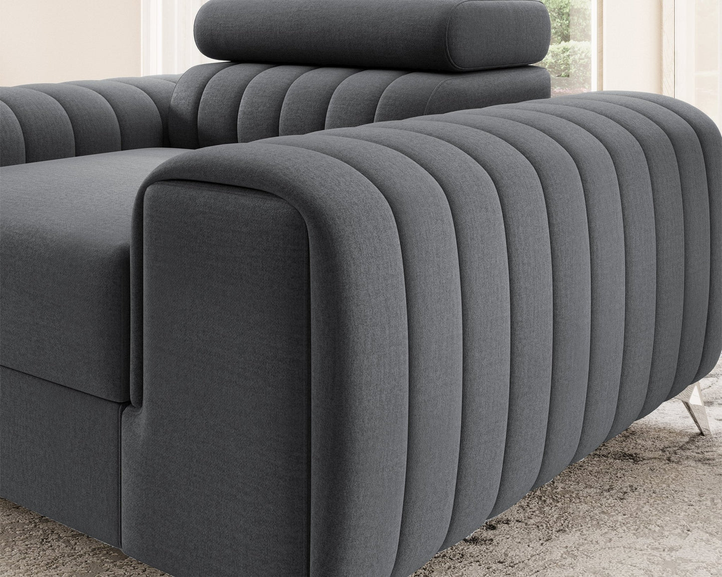 Laurence Modern Accent Chair - Dark Grey - Couch Potato