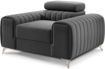Laurence Modern Accent Chair - Dark Grey - Couch Potato
