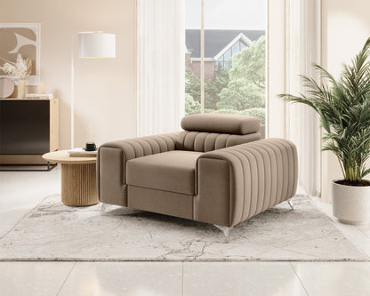 Laurence Modern Accent Chair - Beige - Couch Potato