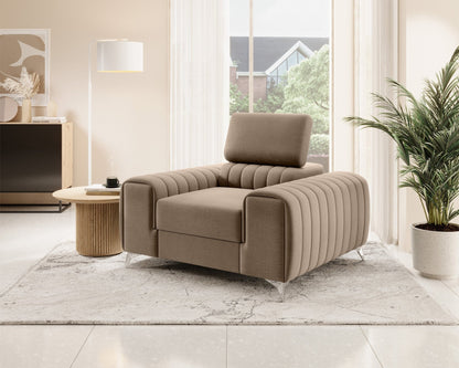 Laurence Modern Accent Chair - Beige - Couch Potato