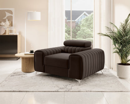 Laurence Modern Accent Chair - Dark Brown - Couch Potato