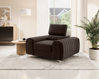 Laurence Modern Accent Chair - Dark Brown - Couch Potato
